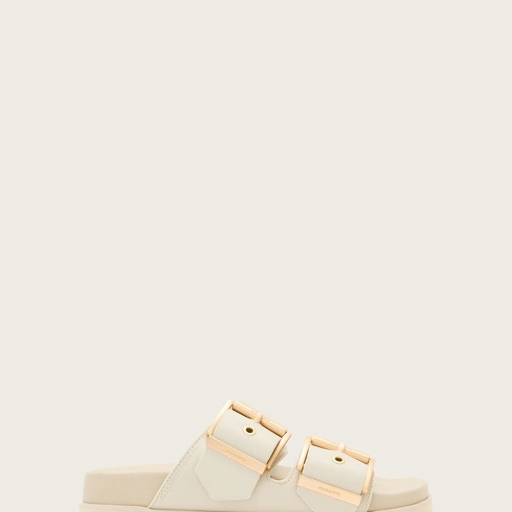 Women's Cream Slide Sandals
